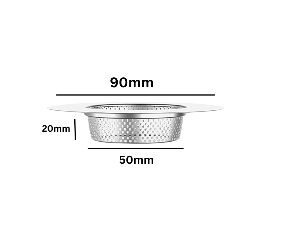 90mm Stainless Steel Kitchen Sink Strainer Jali - Silver