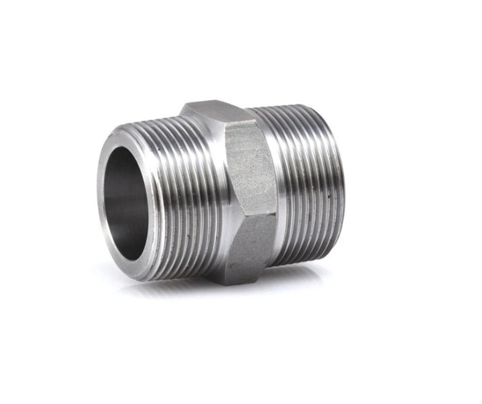 1/2 Inch Hex Nipple Connector - Silver