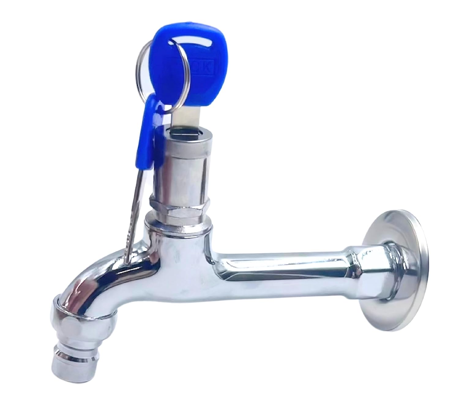 Anti-Theft Locking Faucet Tap with Key Modern Design - Silver