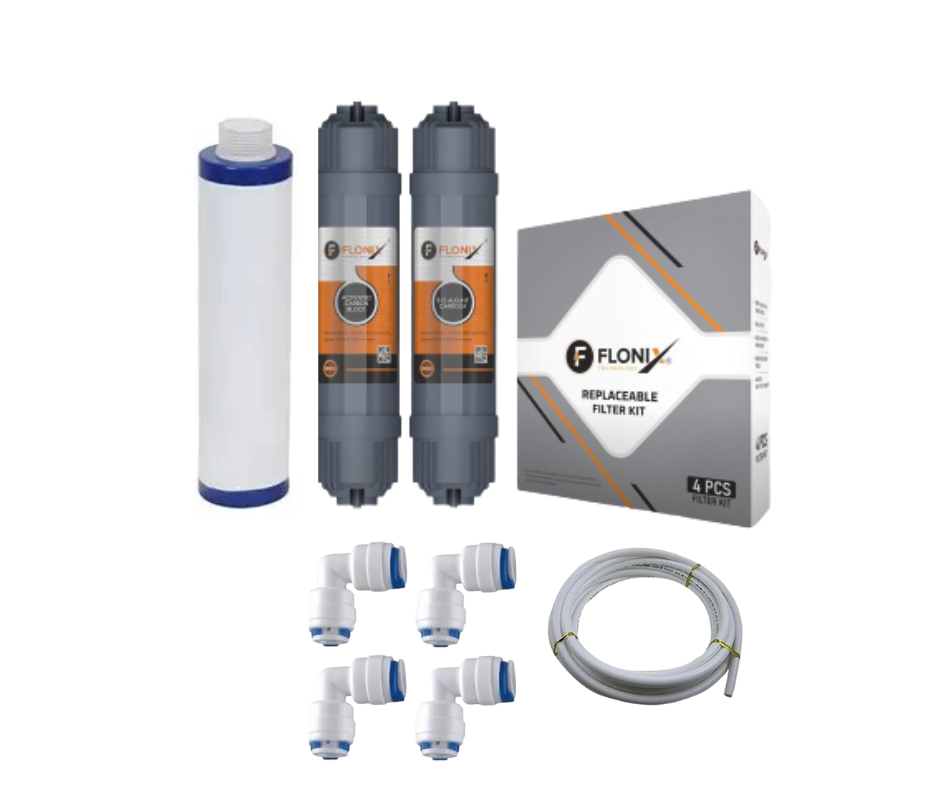 Water Purifier Replacement Filter Kit (Carbon + Sediment + Thread PP Filter) - Brown
