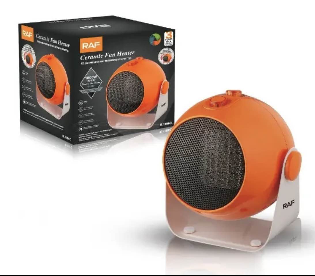 Ceramic Fan Heater with Dust Filter & Safety Protection - Orange