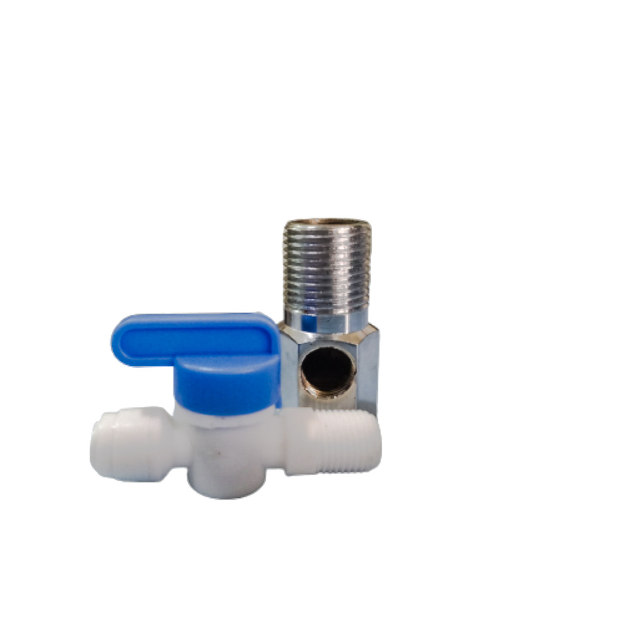 1/4 Inch RO On/Off Valve with 1/4 Inch Nipple Connector Valve - White and Blue