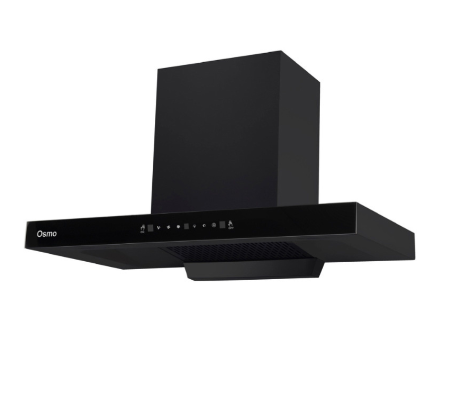 Osmo Inferno Auto Clean Black Powder Coated Chimney with Panel - Black