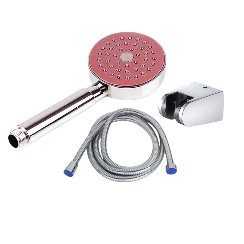 Bathroom Handheld Shower Set with Flexible Hose - Silver