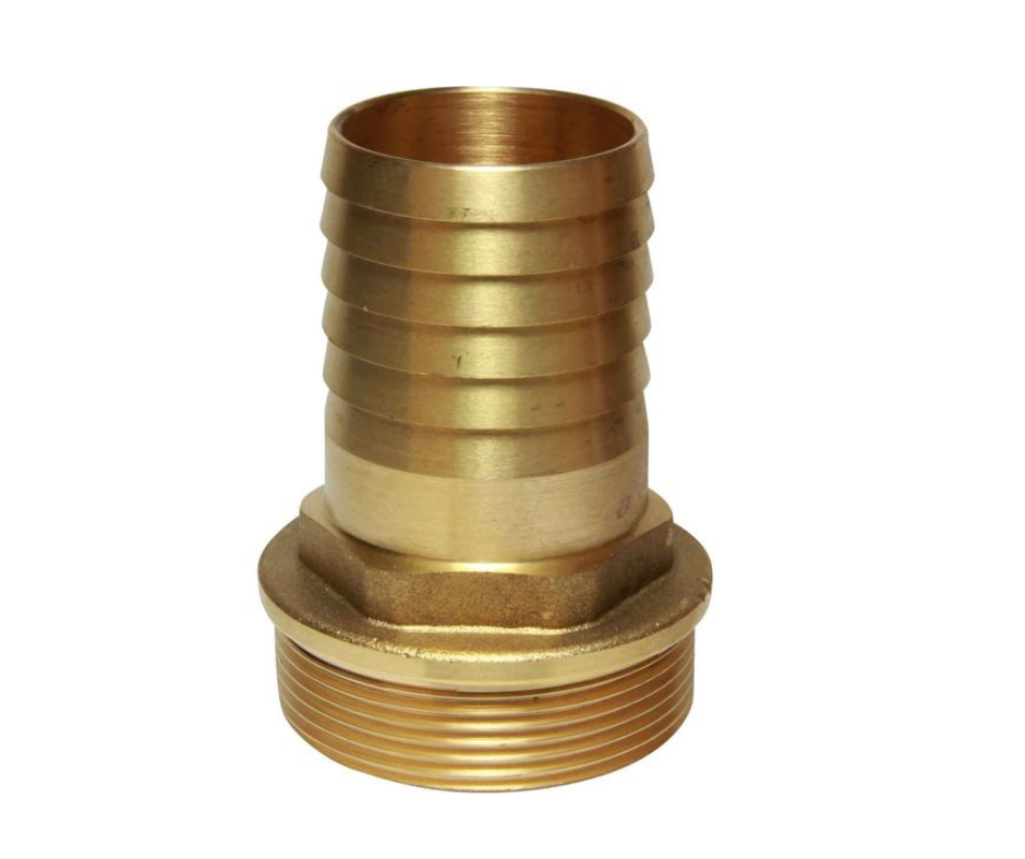 Brass Male Thread Nozzle Connector 1 Inch - Gold