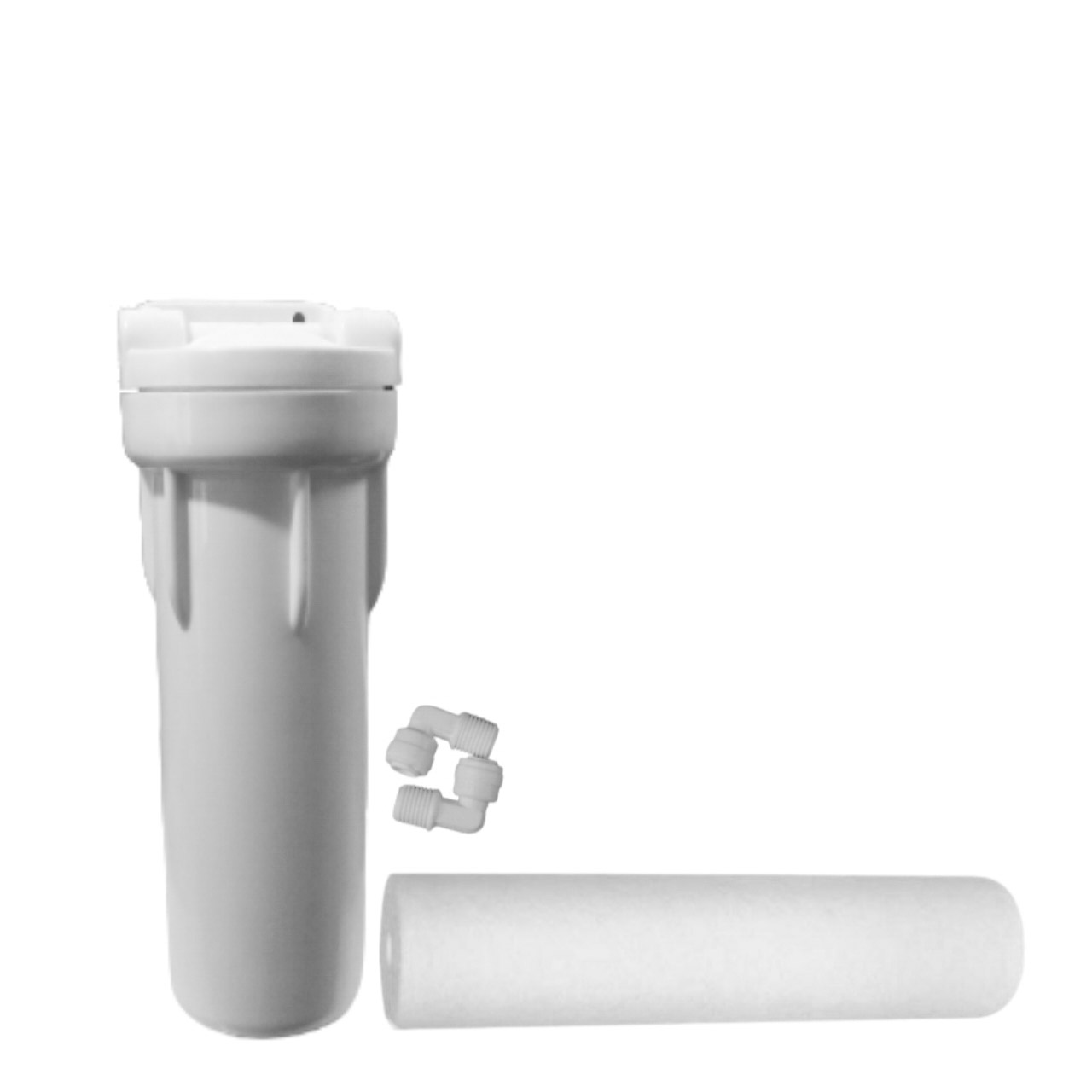Filter Housing with Pre Filter & Elbow Connector - White 10 Inch