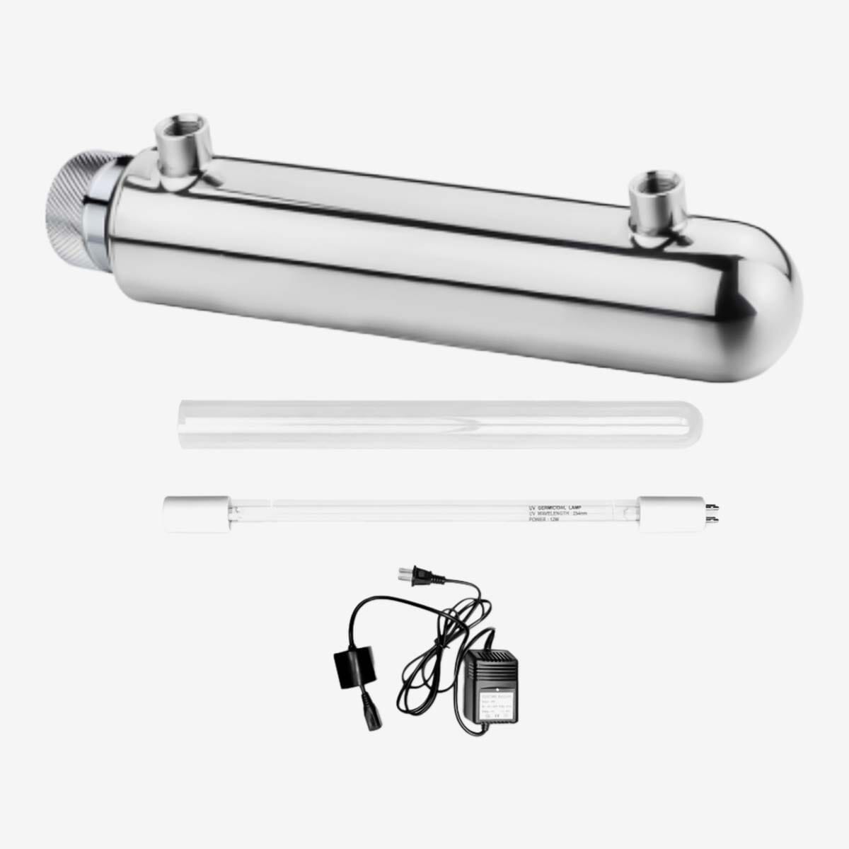 16W UV Sterilizer Set for Water Purification System - Silver