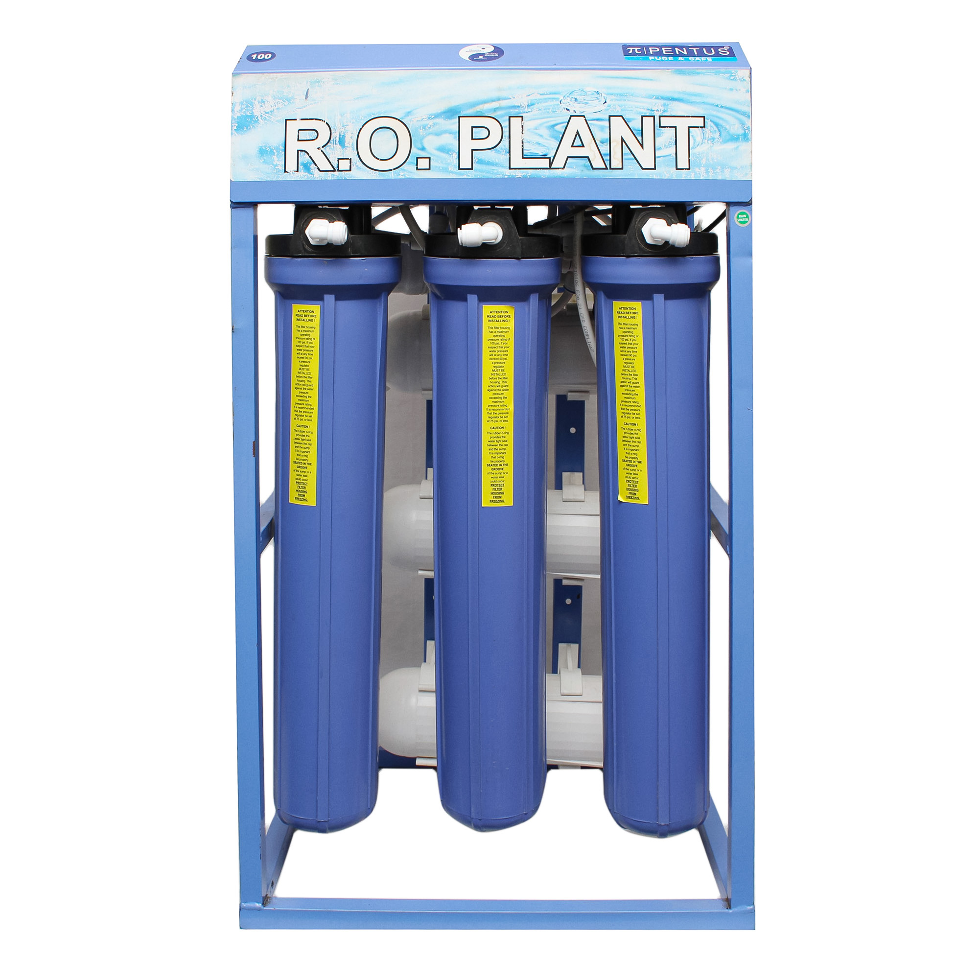 100 LPH Commercial RO Plant - Blue and White