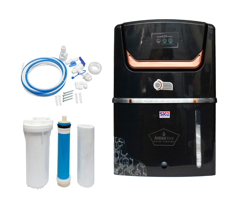 Aqua Zone Smart LED Indicator Water Purifier 12 LPH - Black