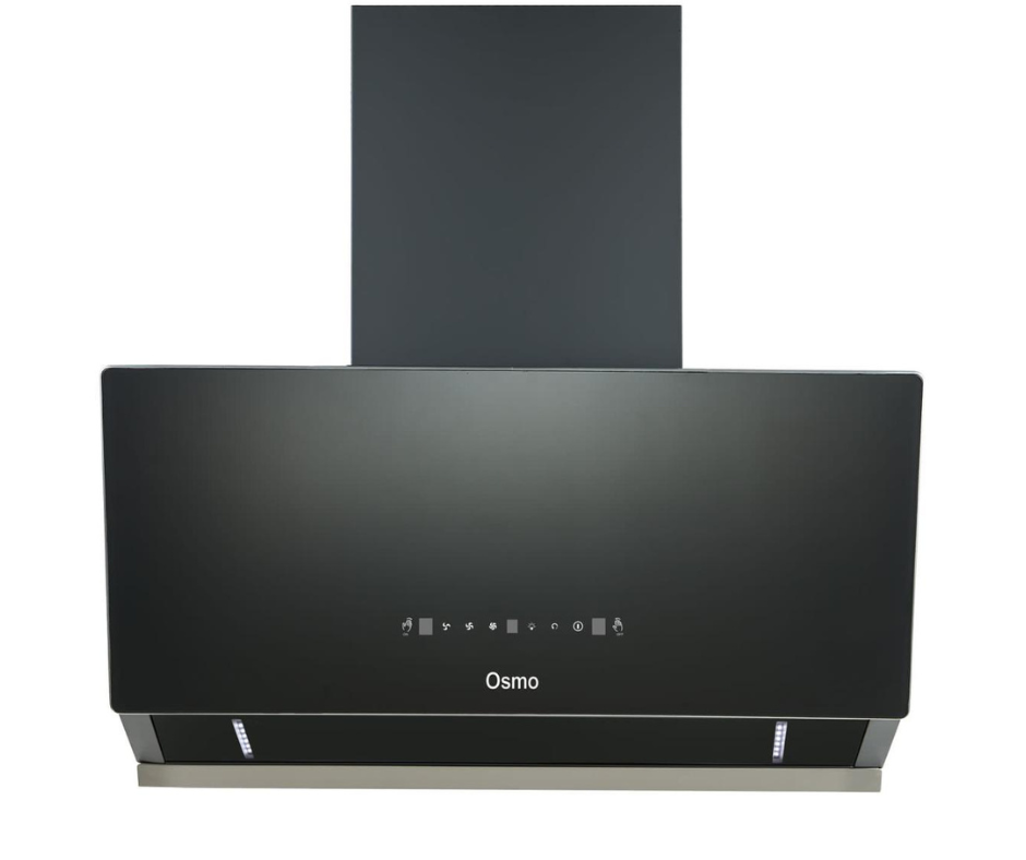 Osmo Jester 90 cm Auto Clean Tempered Glass Chimney - Black