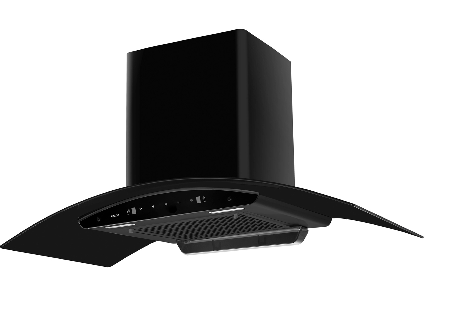 Osmo Valency 90 cm Auto Clean Tempered Glass Chimney - Black