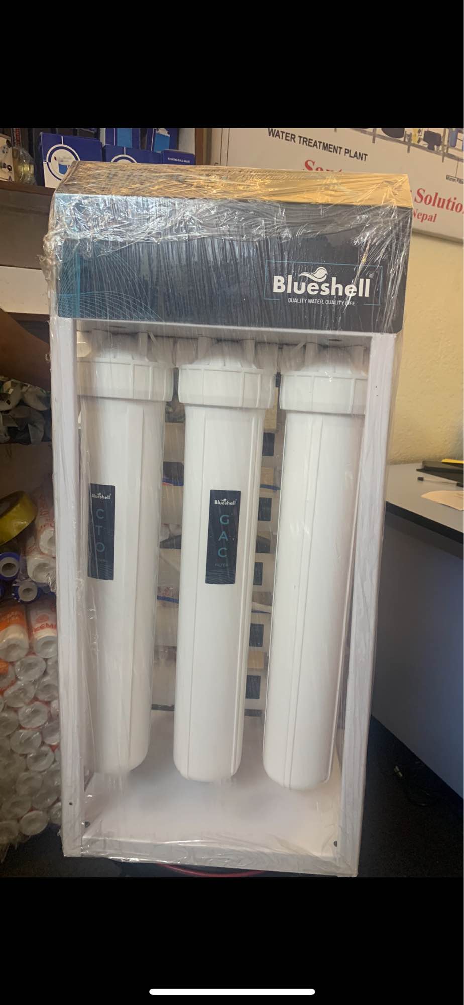 50 LPH Commercial RO Plant for Office School Hostel Restaurant - White and Blue