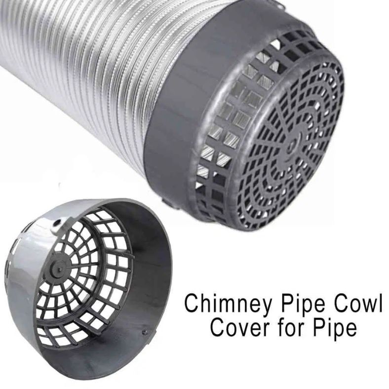 5 Inch Chimney Exhaust Pipe Cowl Cover - Grey