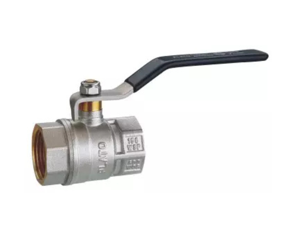 1 Inch Brass Ball Valve Male Nozzle Connector - Silver