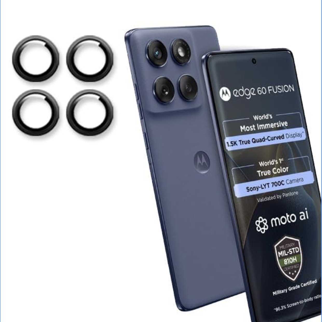Motorola Edge 60 Fusion Camera Lens Protector - Black