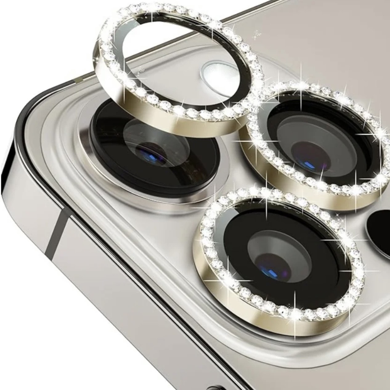 3Pcs Diamond Camera Lens Protector For iPhone 15Pro ,15 Pro Max