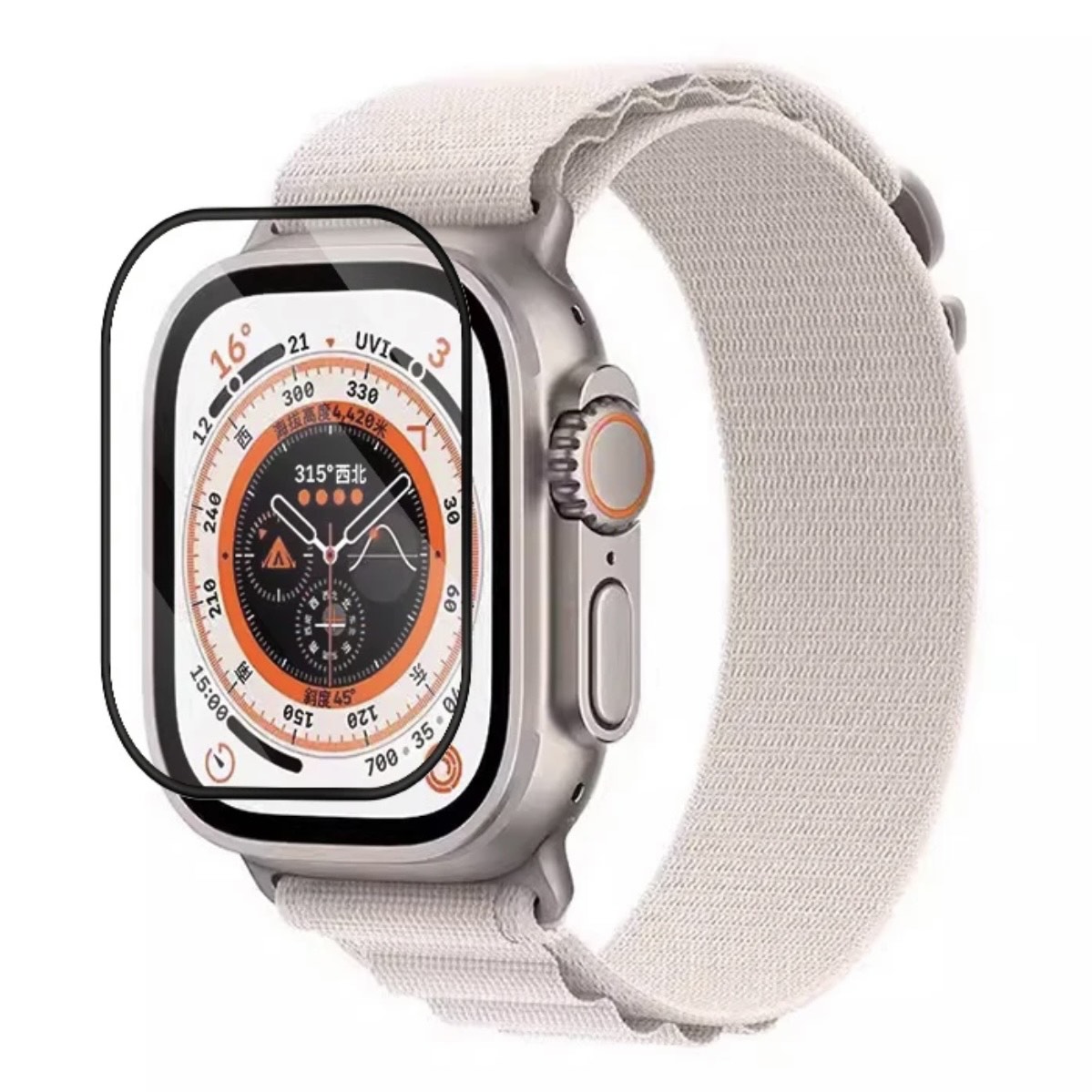 Apple Watch (49mm) Full Glue Curved Flexible Screen Protector - Black