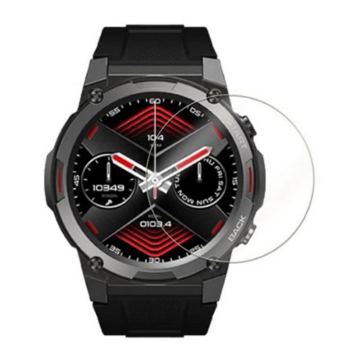 Tempered Glass For Zeblaze Vibe 7 Lite  Smart Watch Glass Screen Protector - Black