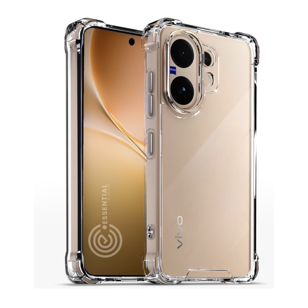 VIVO V60 (5G) Transparent Mobile Back Case Shock Proof Design Camera Edges Protection Crystal Clear Phone Case Silicon Soft TPU -  White