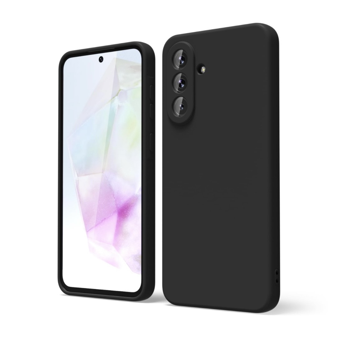 Samsung Galaxy A36 (5G) Case, Stylish Slim Liquid Silicone Full-Body Protective Cover - Black
