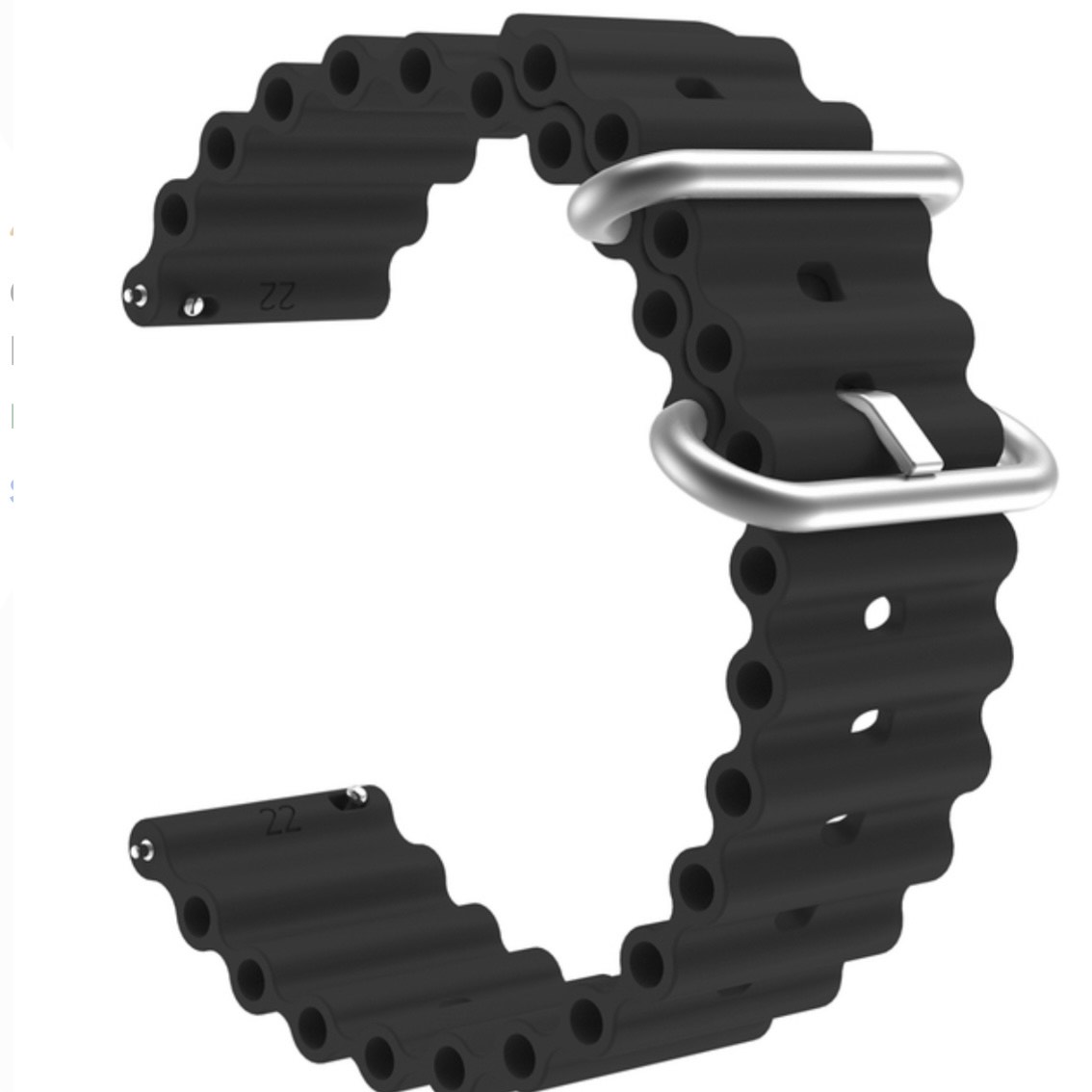 Smart Watch Band Size 20 MM - Black (Free Size)