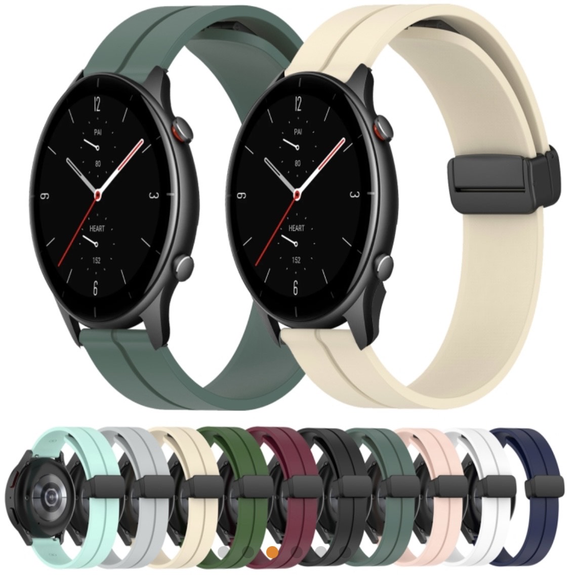 Amazfit GTR 2  Metal Magnetic Watch Strap 22 MM Soft Sillcon
