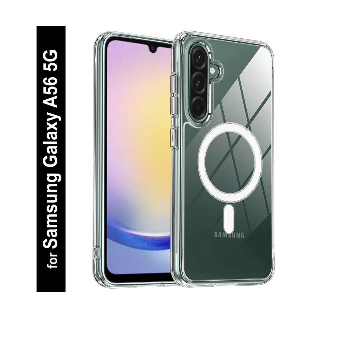 Samsung Galaxy A56 5g Compatible With MagSafe | Shockproof | Transparent Case for Samsung A56 - White 