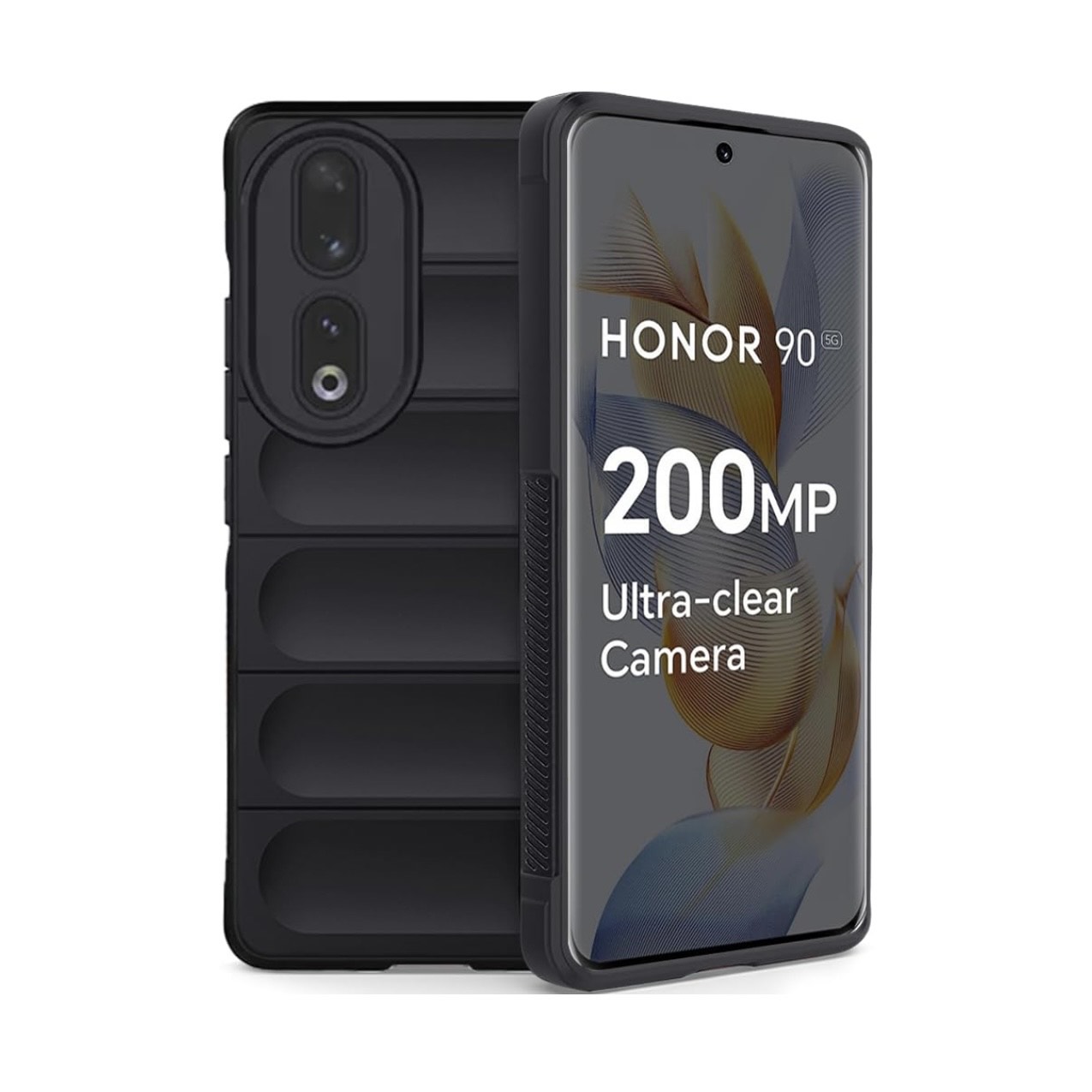 Honor 90 (5G) - Back Cover | Liquid Silicon Magic Case with Camera Protection | Black