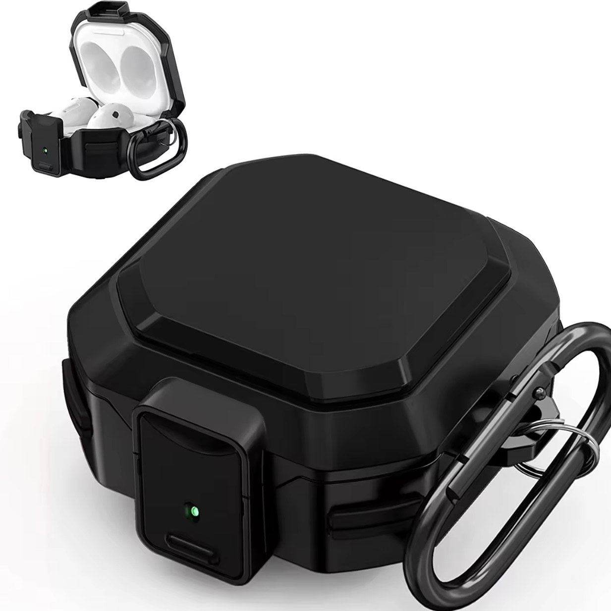Samsung Galaxy Buds Pro, Buds2, Buds Live Black Cover Silicone Carbon fiber Suitcase Shape Protective Case