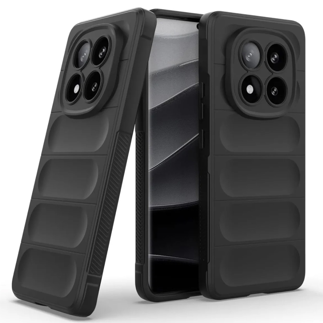 Redmi note 14 Pro (5G) - Back Cover | Liquid Silicon Magic Case with Camera Protection | Black
