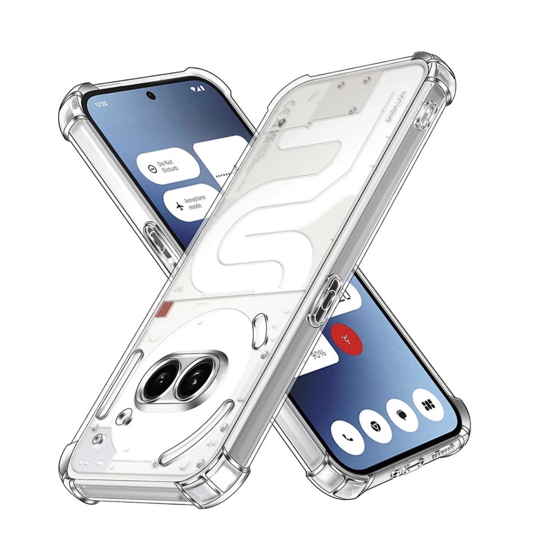 Shockproof Bumper Camera Protector 1.5mm/ Anti Fall Soft TPU Clear Transparent Mobile Phone Cover Case For Nothing 2A (5G)  Case