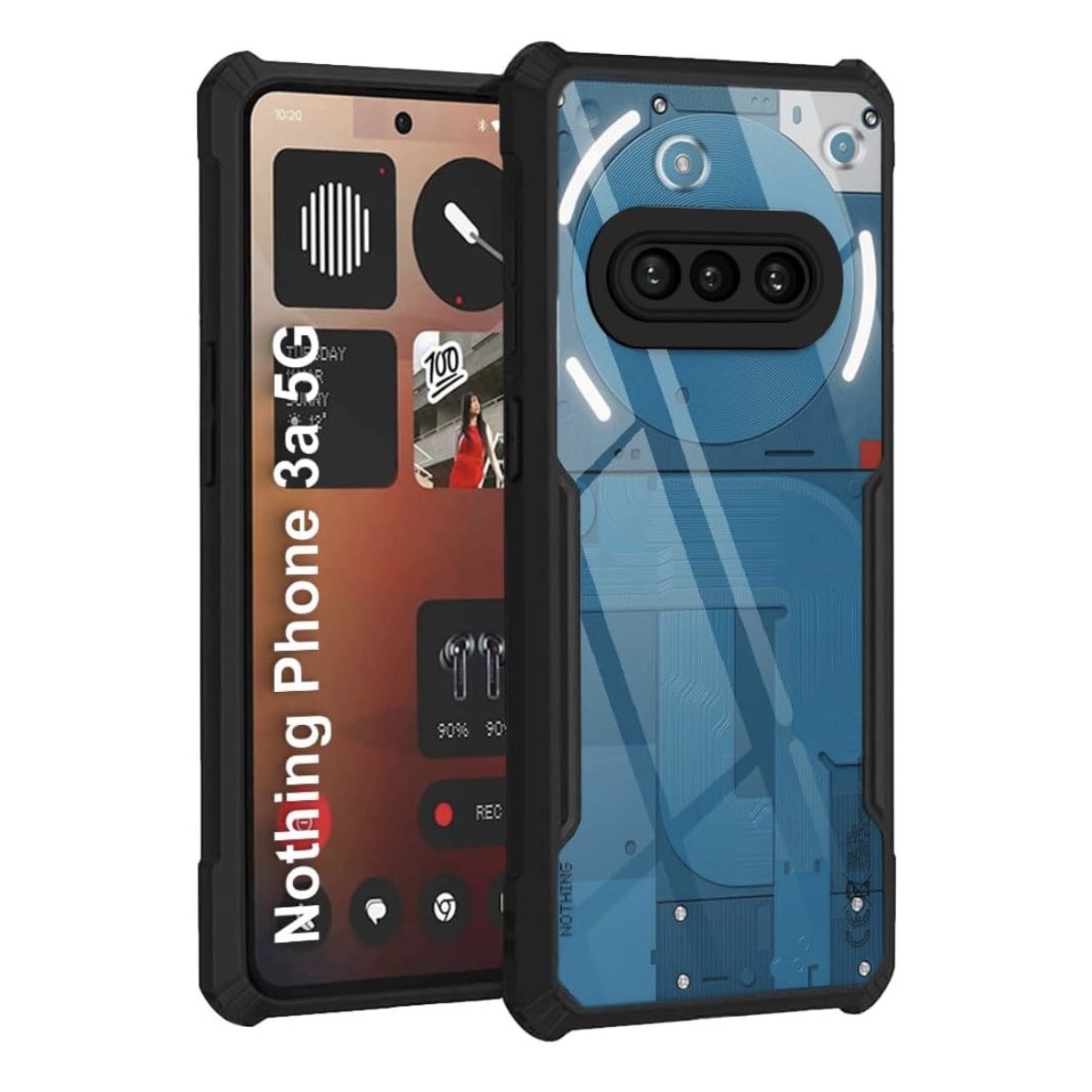 Nothing Phone 3A (5G) Clear Transparent With Bumper Cover Case - Non Yellowing