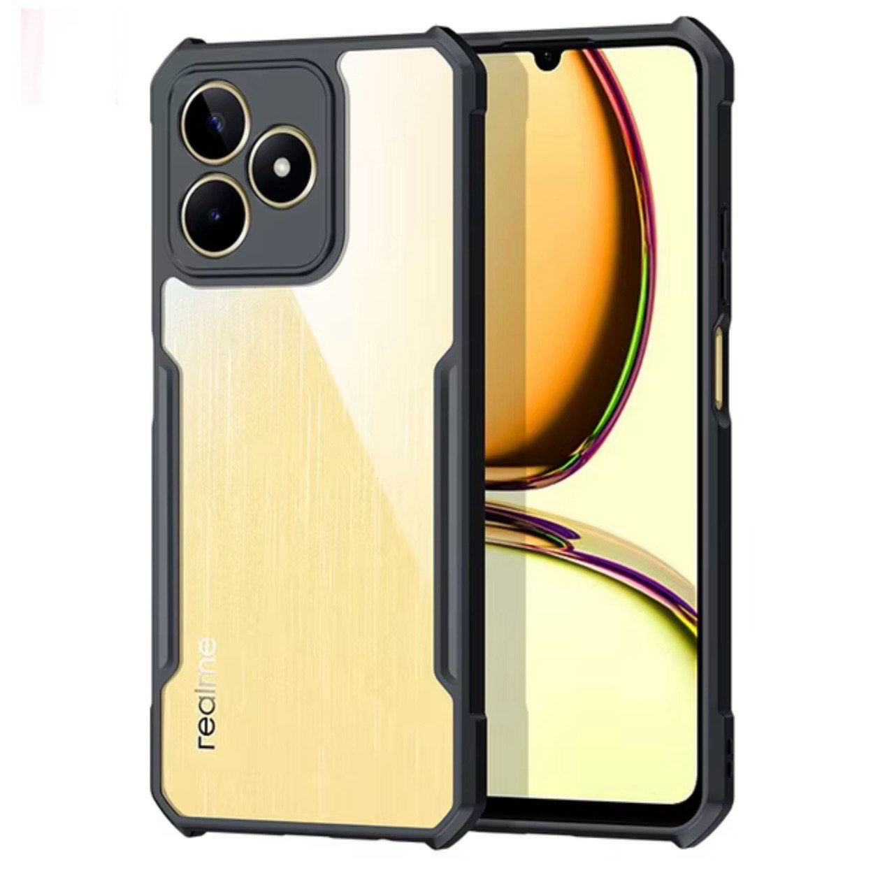 Realme C53 / Realme C51 /Realme Note 50 / Realme Narzo N53 Clear Transparent With Bumper Cover Case -Non Yellowing