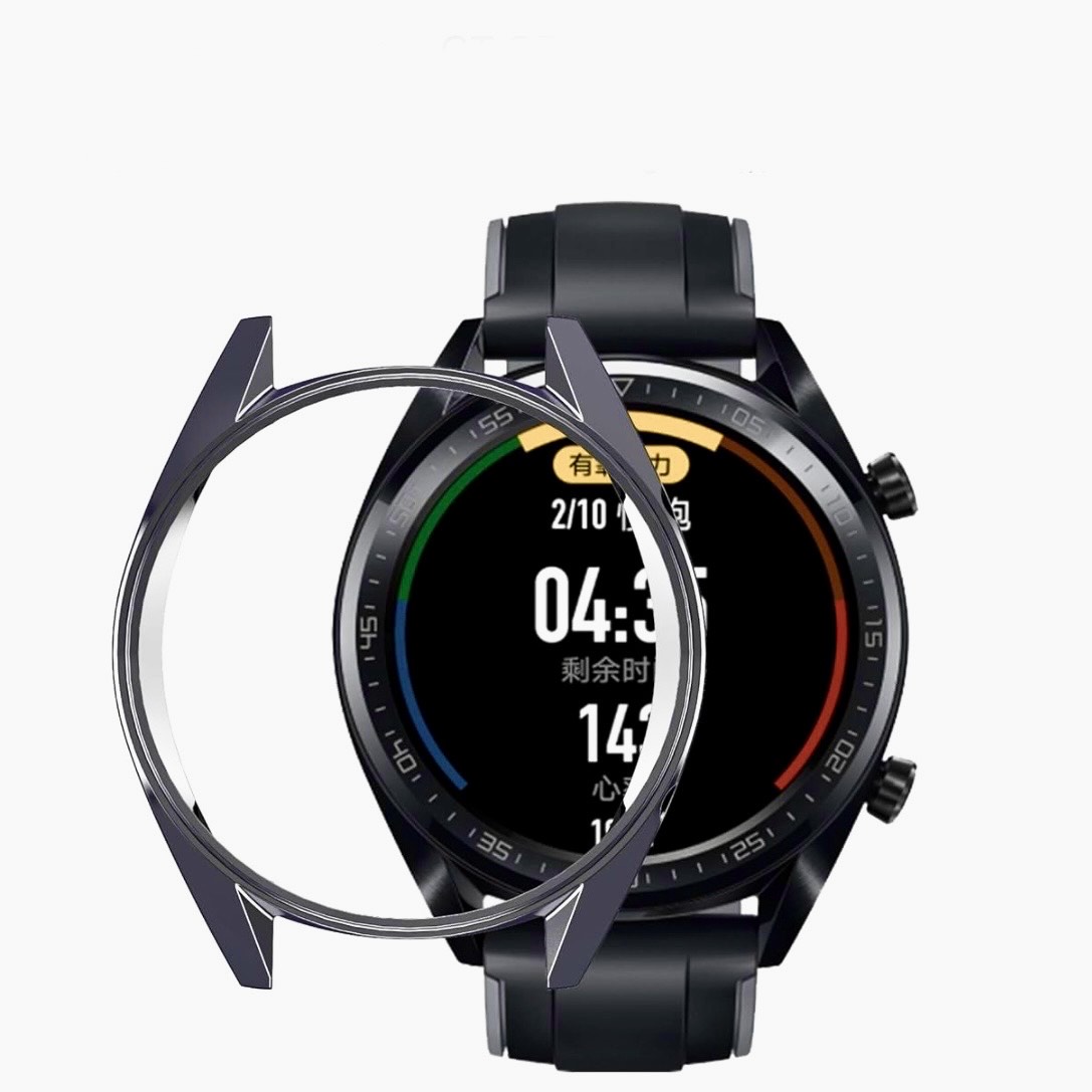 For Huawei Watch GT 46mm Hard PC Watch Cover Case With Tempered Glass Screen Protector