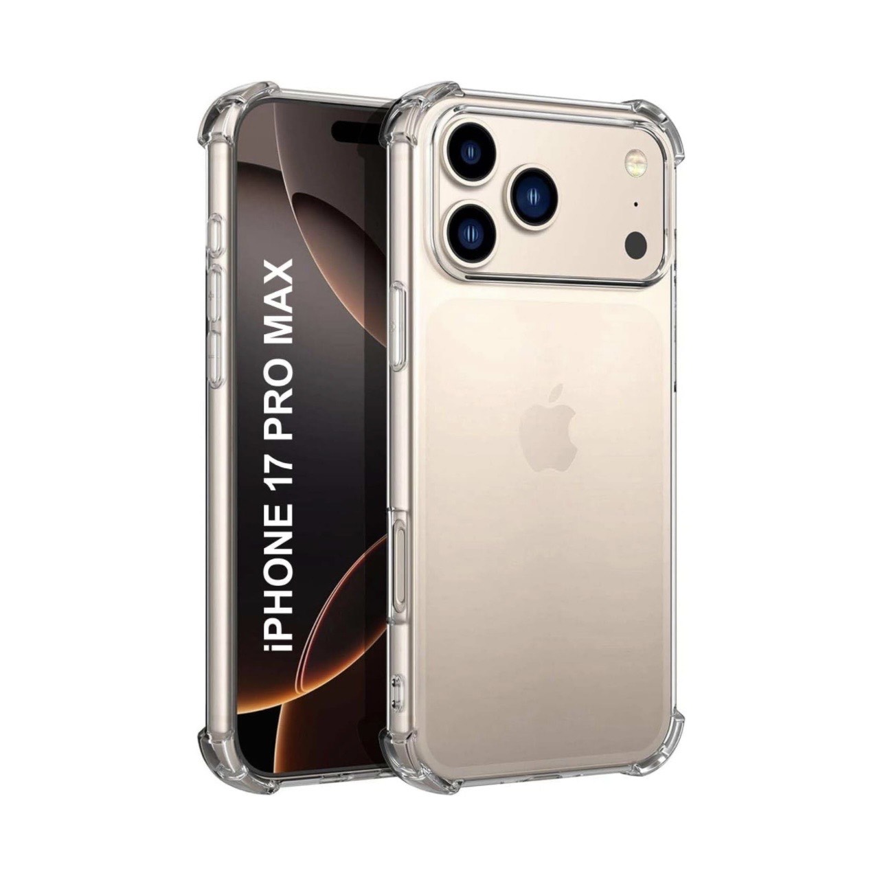 iPhone 17 Pro Max - Ultra Slim Transparent Shockproof Back Cover | TPU Slim-Fit Protective Case with 360° Full Body Protection PC & TPU