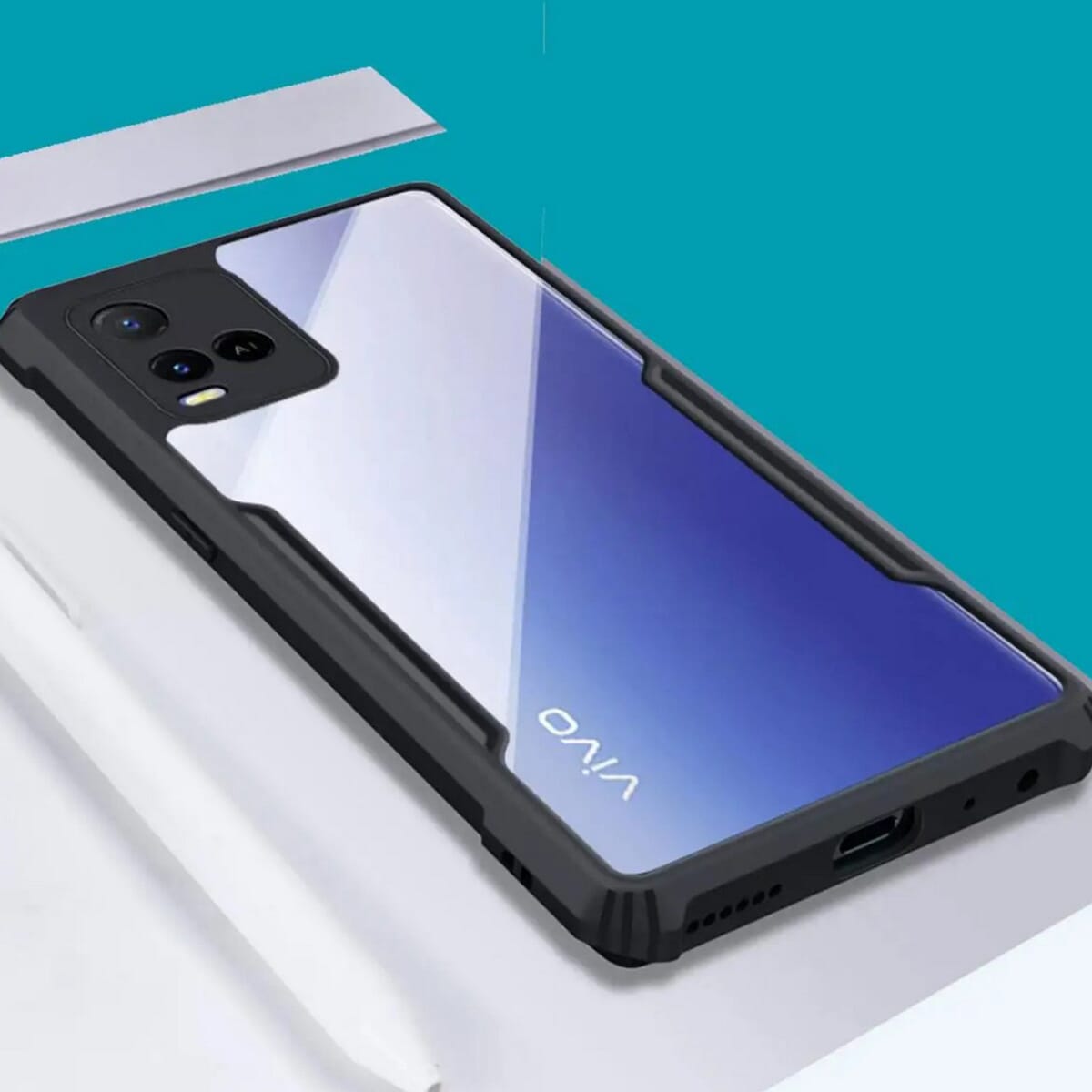 Ipaky Case With Back Transparent And Soft Edge For Vivo V21 2021