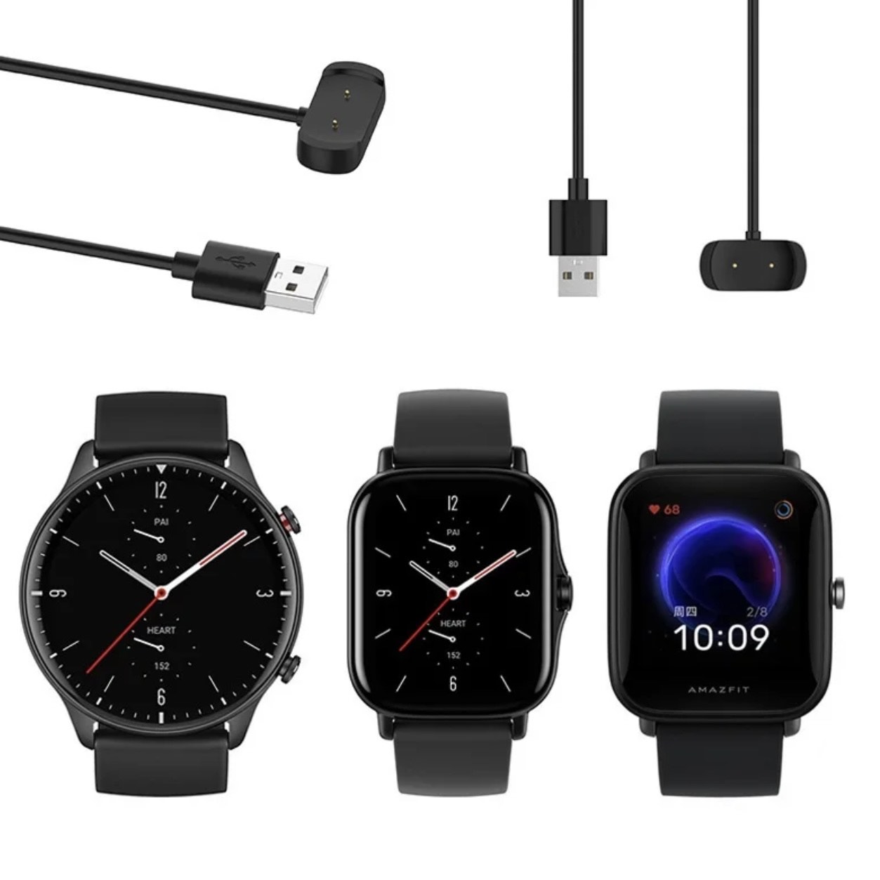 Amazfit Charging Cable Amazfit Gtr -2 /Gts-2/ Gtr 2E / Gts2E /Gts -2 Mini / Gts-4 Mini / Gtr Mini / Amazfit Active / Amazfit Edge /Bip-5 /Bip-U/Bip-U Pro /Bip-3 Pro /Bip- 3/ Zepp-E / T-Rex Pro/