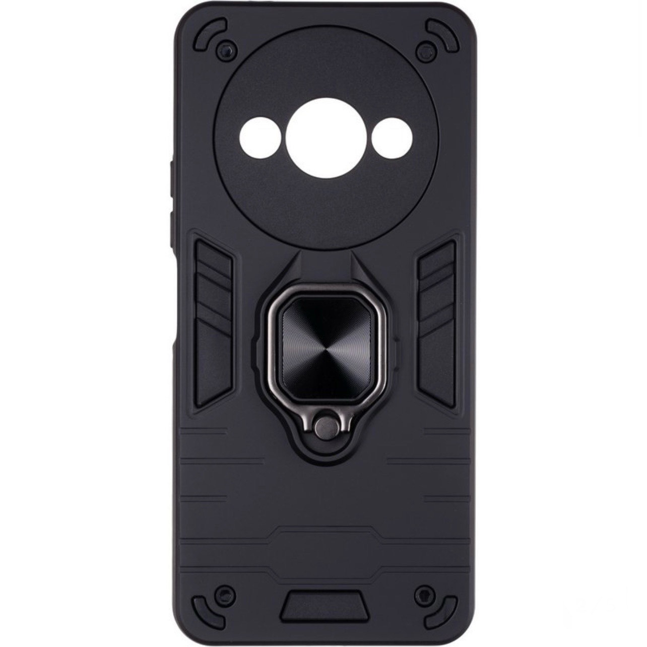 Redmi A3 Ring Holder Armor Protection Case (Black)
