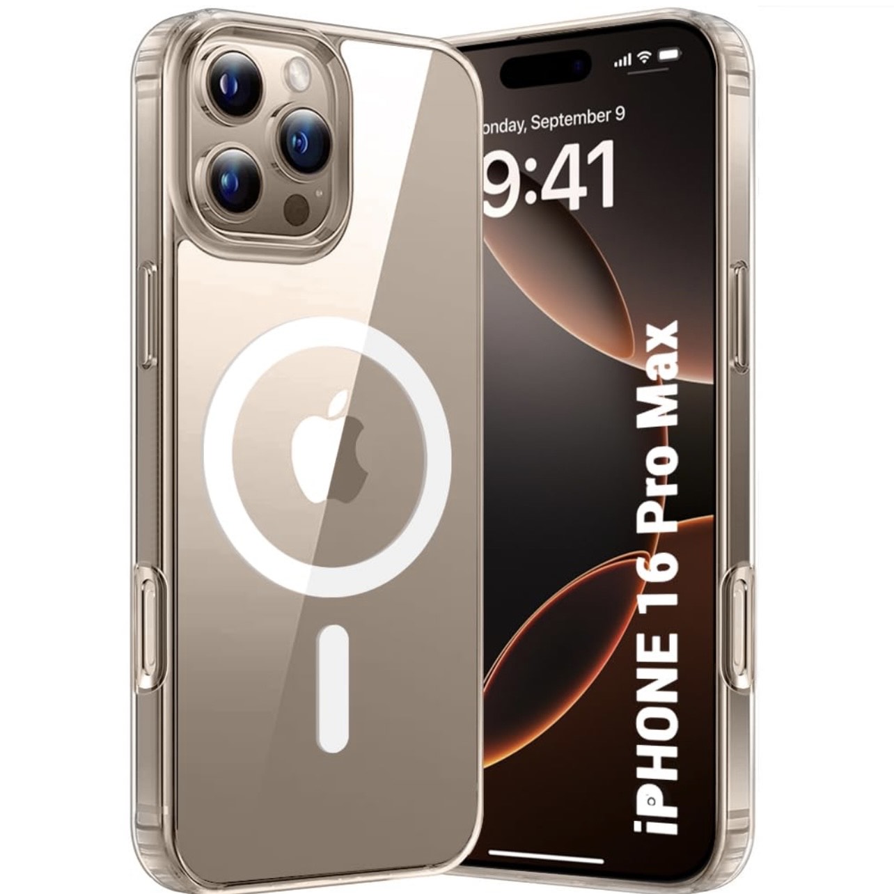 IPhone 16 Pro Max Compatible with MagSafe | Camera Protection | Hard Crystal Clear Back | Shockproof Bumper Case Cover for iPhone 16 Pro Max (Transparent)