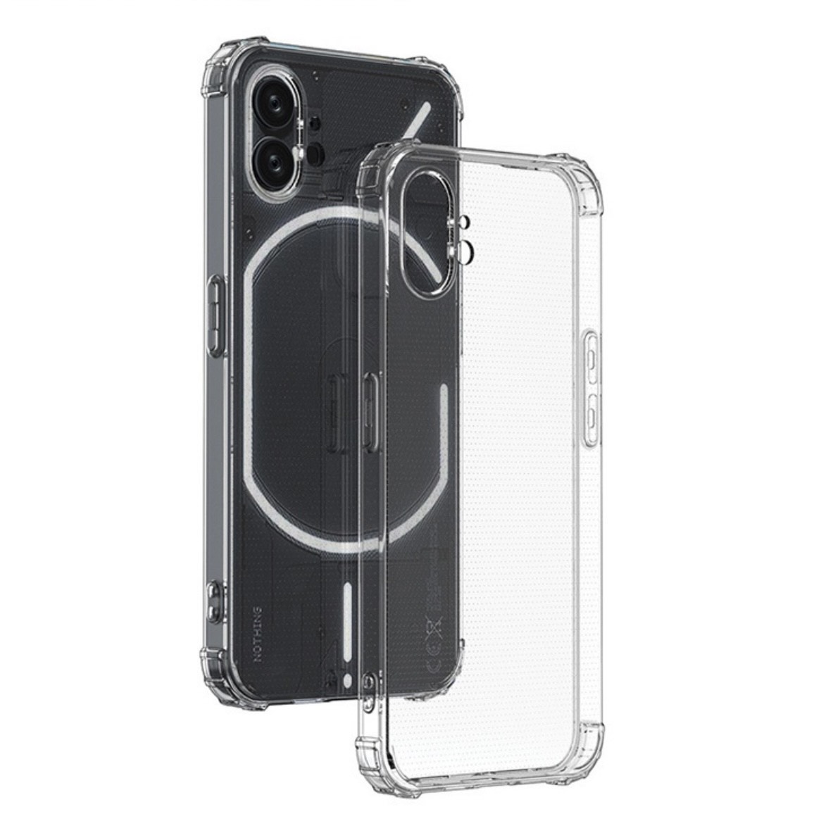 Shockproof Bumper Camera Protector 1.5mm / Anti Fall Soft TPU Clear Transparent Mobile Phone Cover Case For Nothing Phone 1 Case