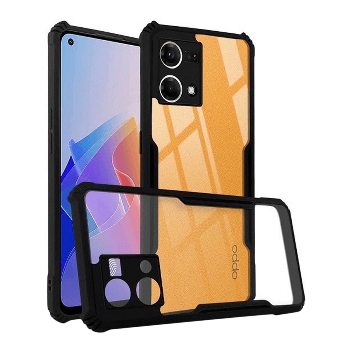 Ipaky Case With Back Transparent And Soft Edge For Oppo Reno 8 (4G)