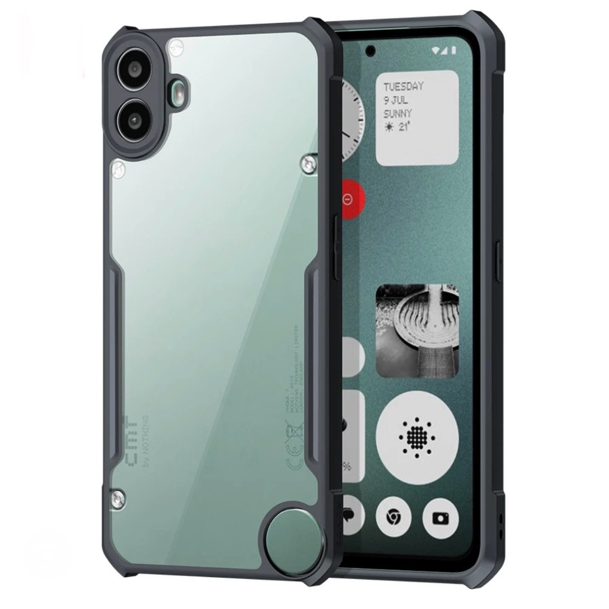 Nothing CMF Phone 1 Clear Transparent With Bumper Cover Case -Non Yellowing