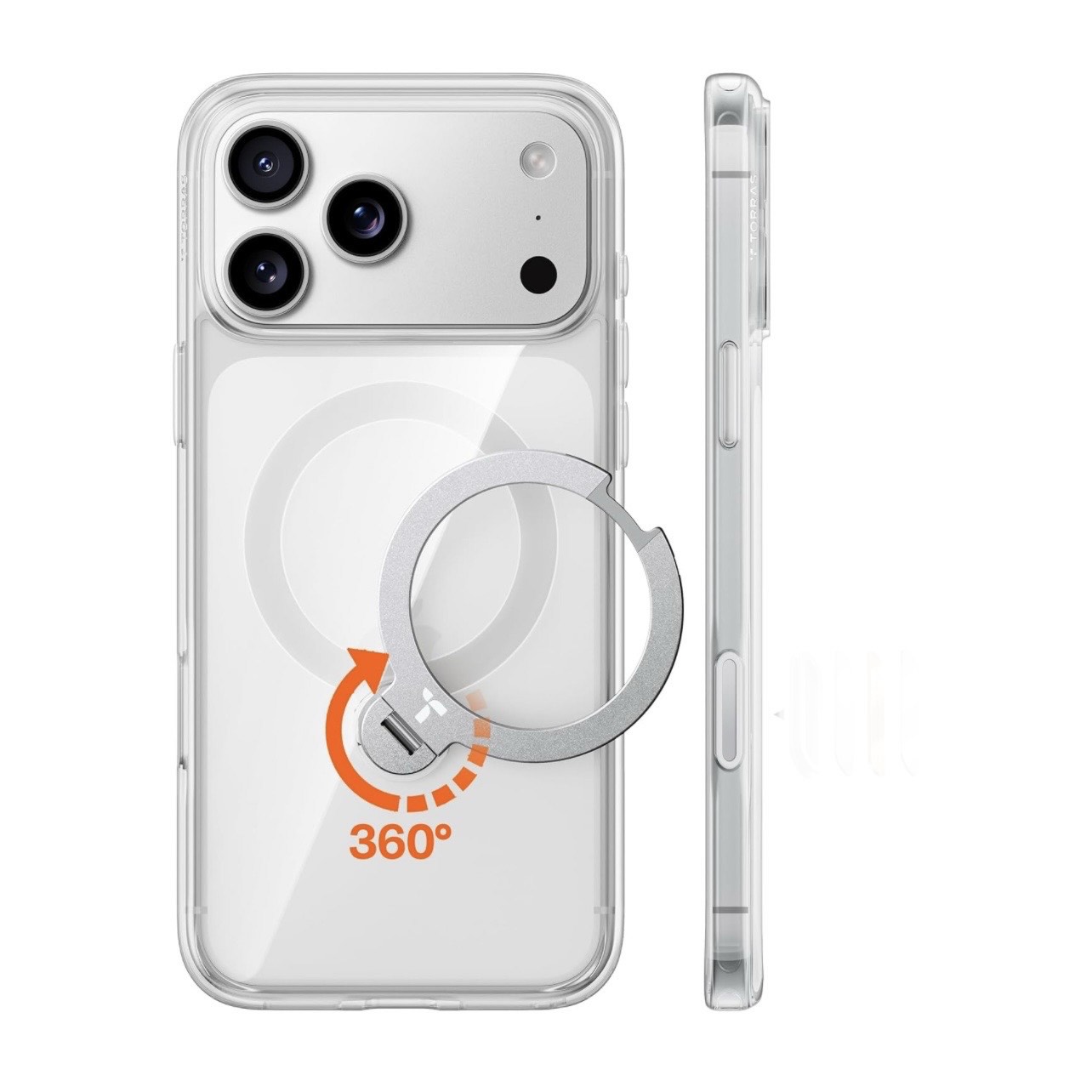 Luxury 360 Click-Lock Rotating Stand Case for iPhone 17 Pro | Mil-Grade Protection Cover | Fit for MagSafe | Anti Yello Case