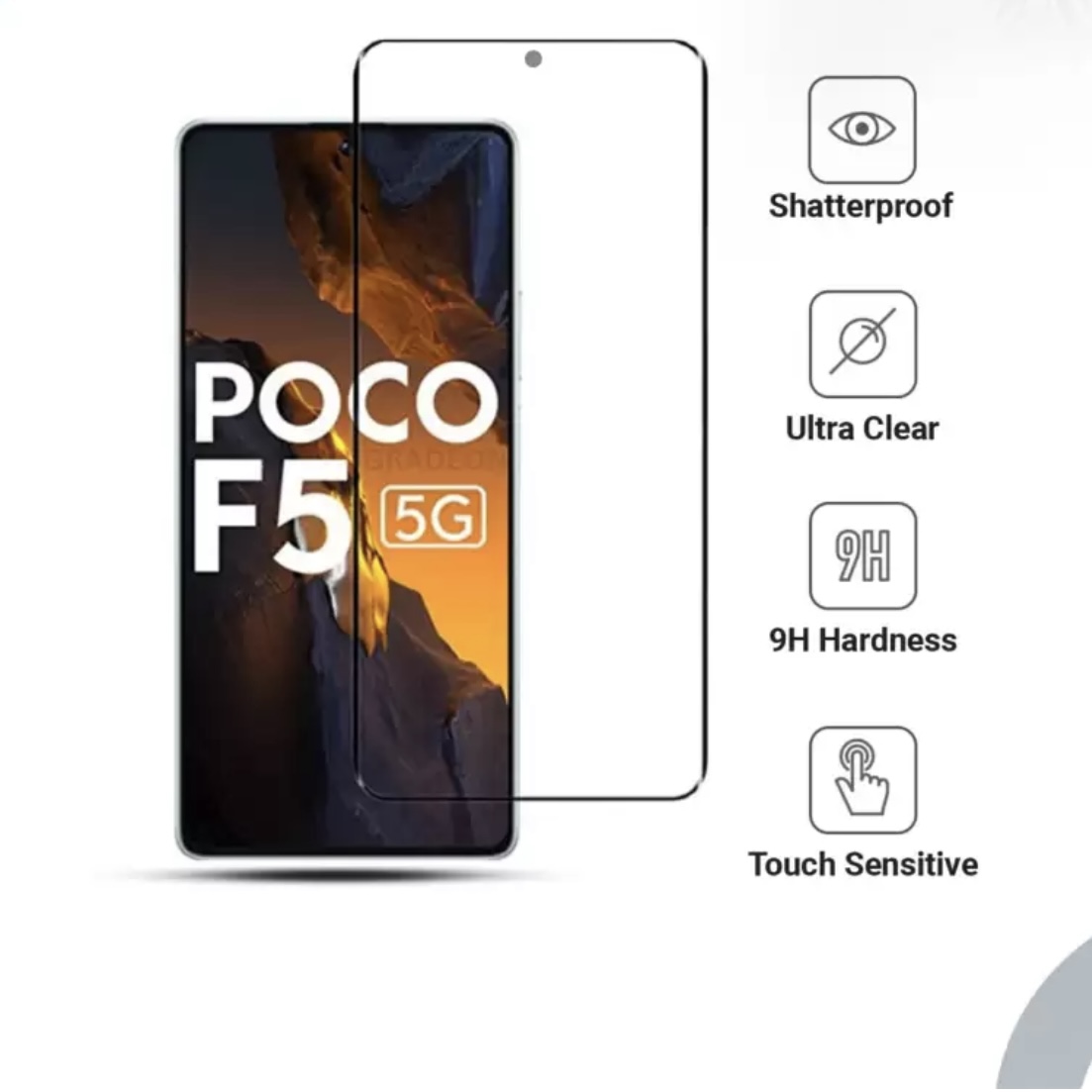 Full Glue Tempered Glass For Poco F5