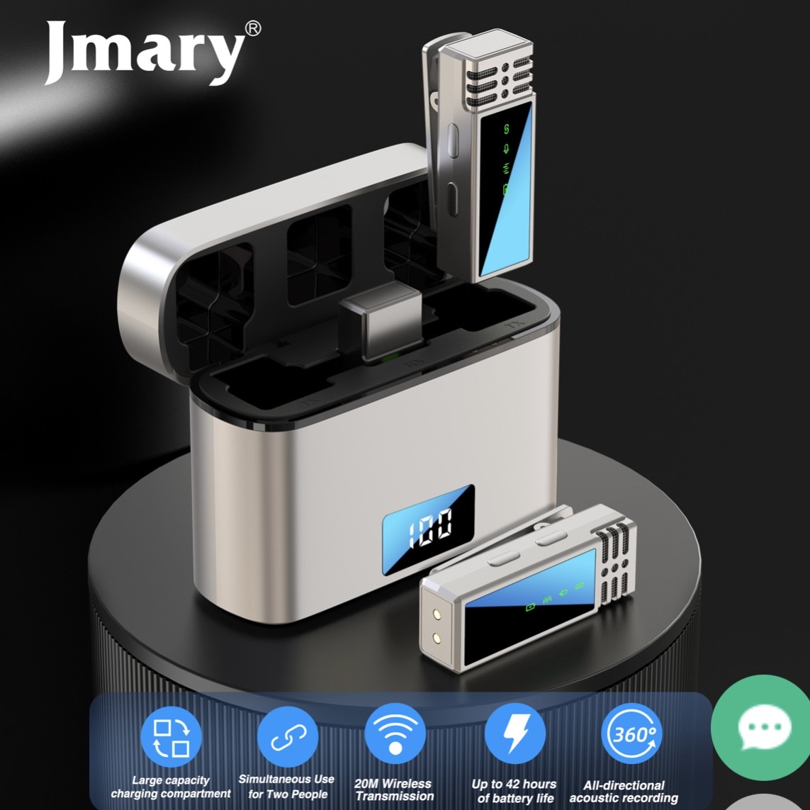 Jmary MW-15 2.4G Wireless Microphone for Mobile (Iphone Lightning)
