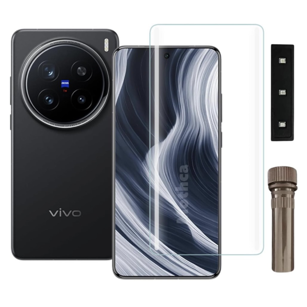 UV Tempered Glass for Vivo X200 Pro | 9H Hardness | Full Edge-to-Edge Coverage | Ultra HD Clarity | UV Adhesive & Easy Installation (Pack of 1)