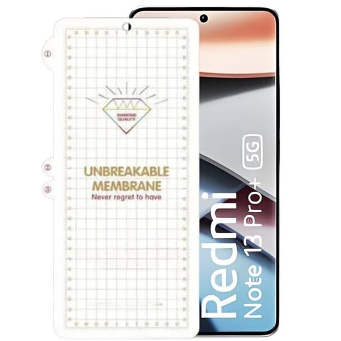 Membrane Film for Redmi Note 13 Pro Plus + - 0.15 mm Unbreakable Screen Protector (Not Glass)