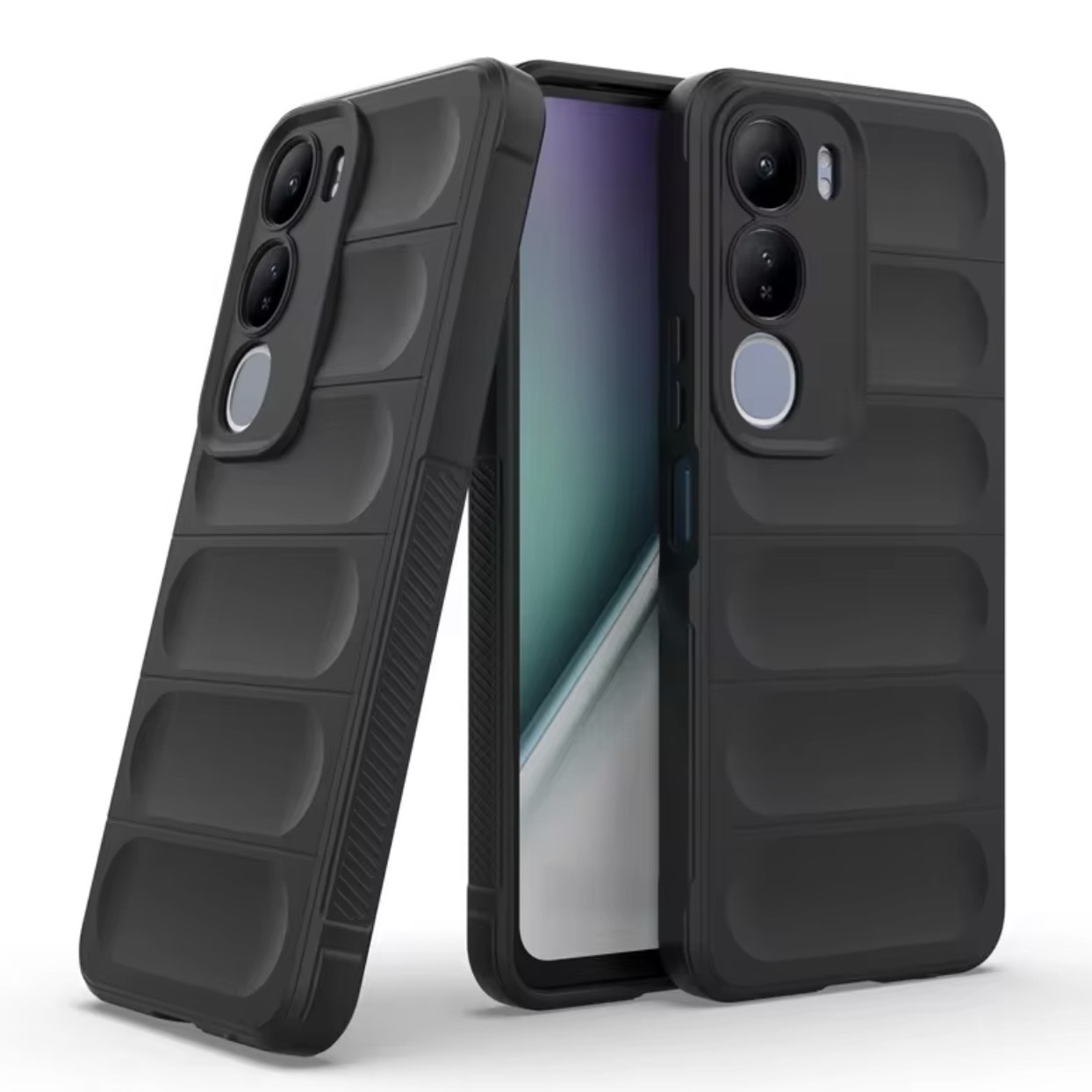 VIVO Y300 Liquid Silicon Magic Case with Camera Protection | Black