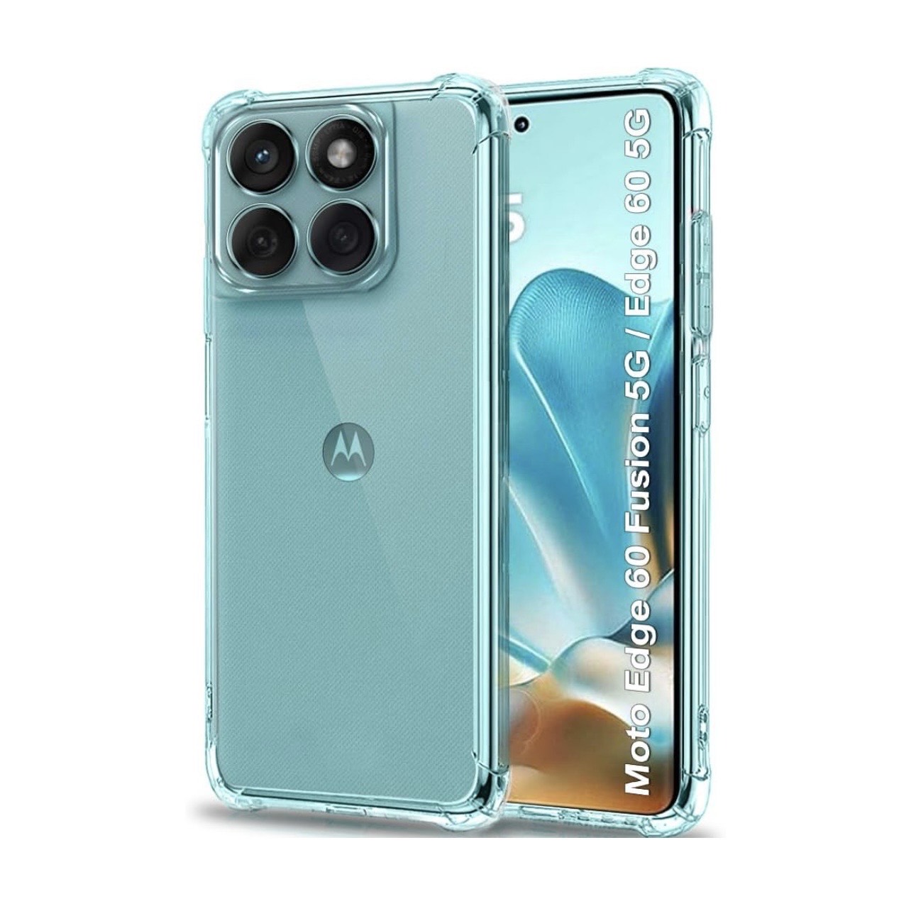 Motorola Edge 60 Fusion, Shock Proof Design Camera Edges Protection Crystal Clear, Silicon Soft TPU and Flexible Bumper Phone Cover