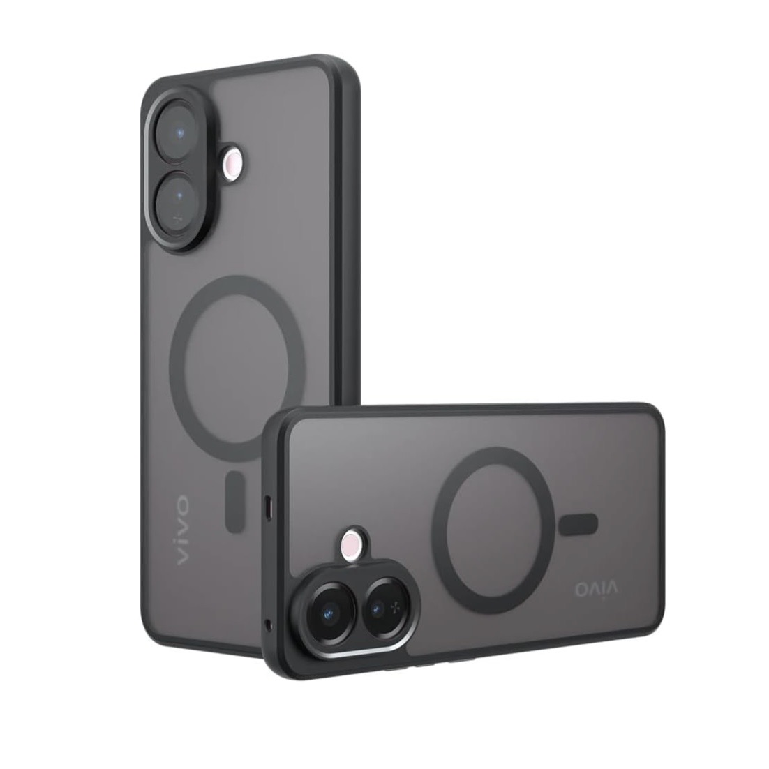 Magnetic Compatible Vivo V60 Lite 5G, Frosted Matte Translucent Black Anti-Yellowing Airbag PC+TPU Shockproof Protective Back Cover